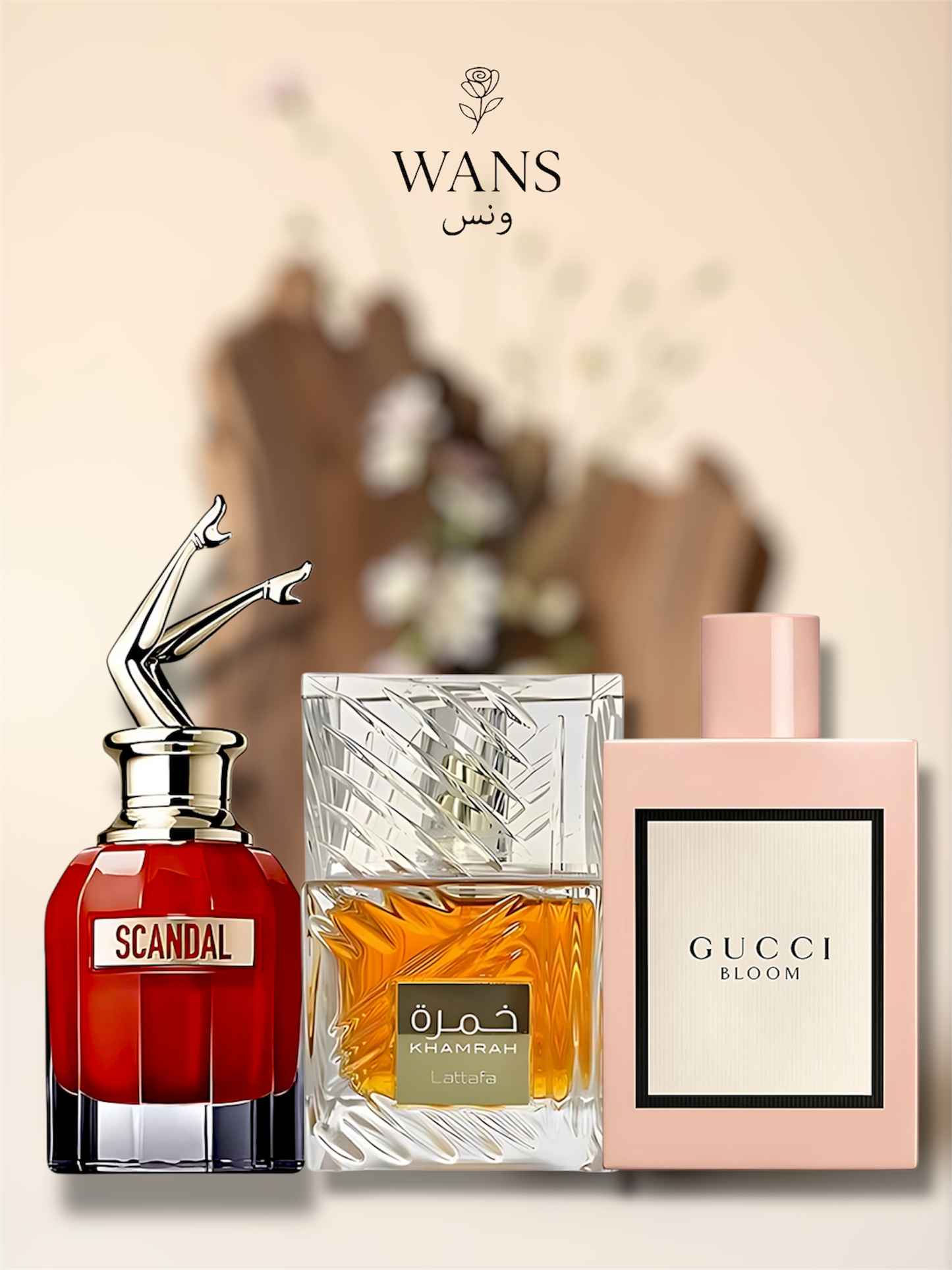 Gucci bloom 100ml +khamra 100ml + scandal 100ml