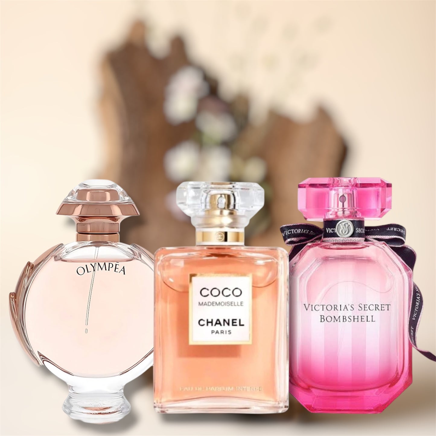 Coco Chanel 100 ml + Victoria’s Secret Bombshell 100 ml + Olympea 100 ml