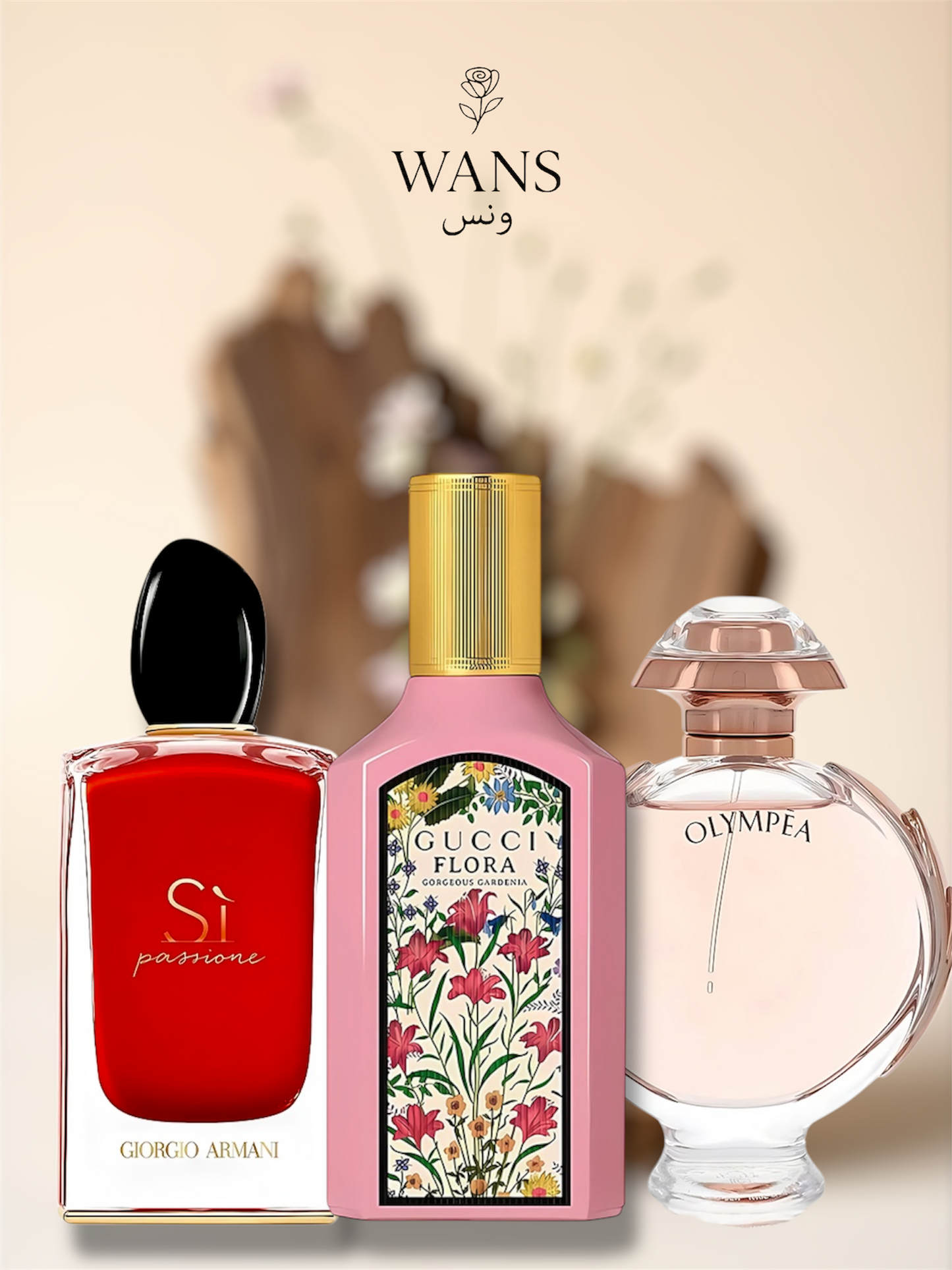 Gucci  flower 100ml +Olympéa 100ml + Si red 100ml