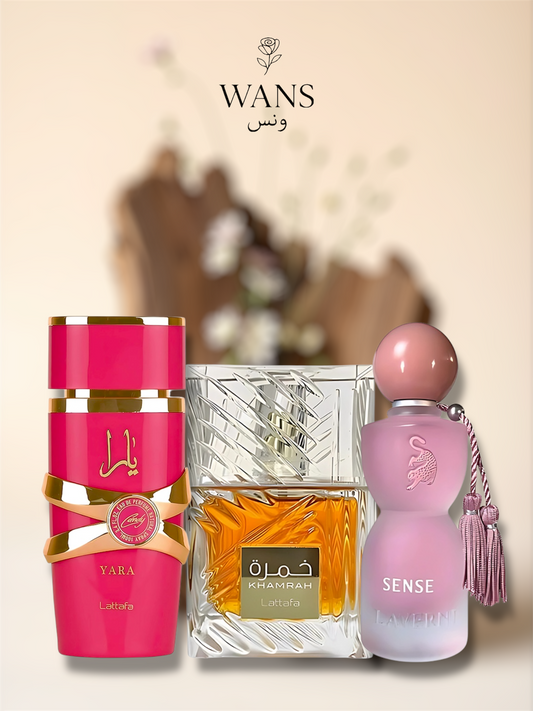 Yara candy 100ml +khamra 100ml +Sense Laverne 100ml