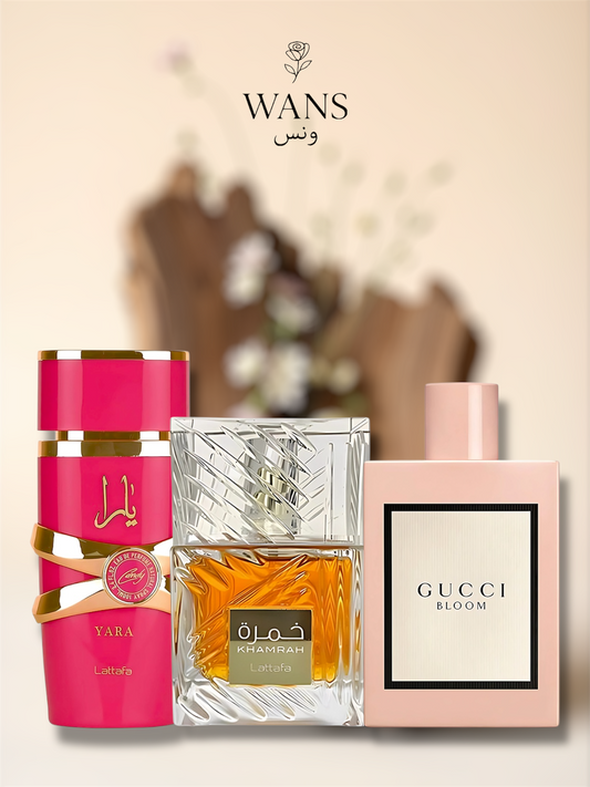 Yara candy 100ml + Khamra 100ml + Gucci Bloom 100ml